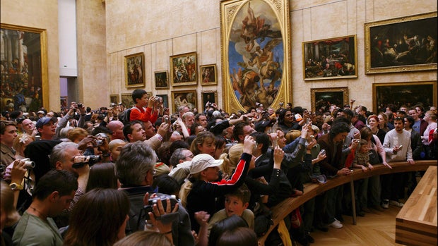 Mona Lisa relocated in the Louvre's Salle des Etats in Paris, France on April 06th, 2005.